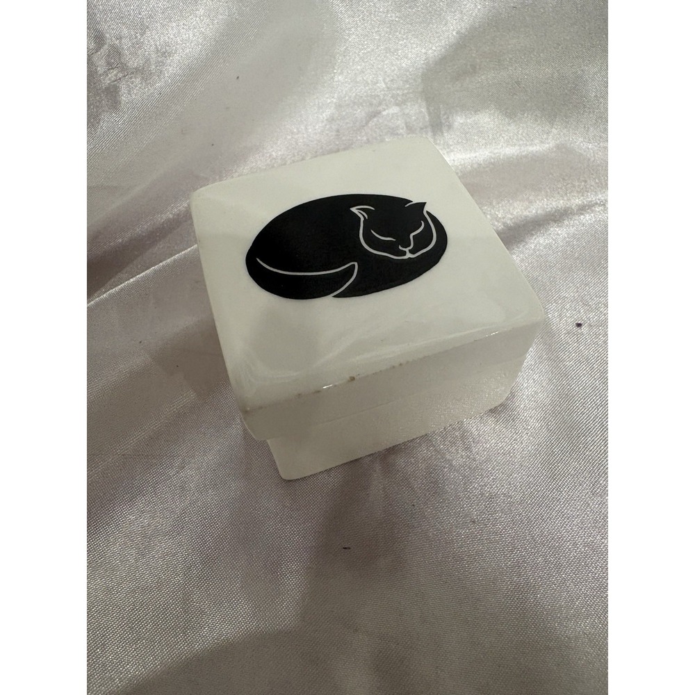Vintage Nancy Lopez Ceramic Black Cat Trinket Box – Made in Japan Marked